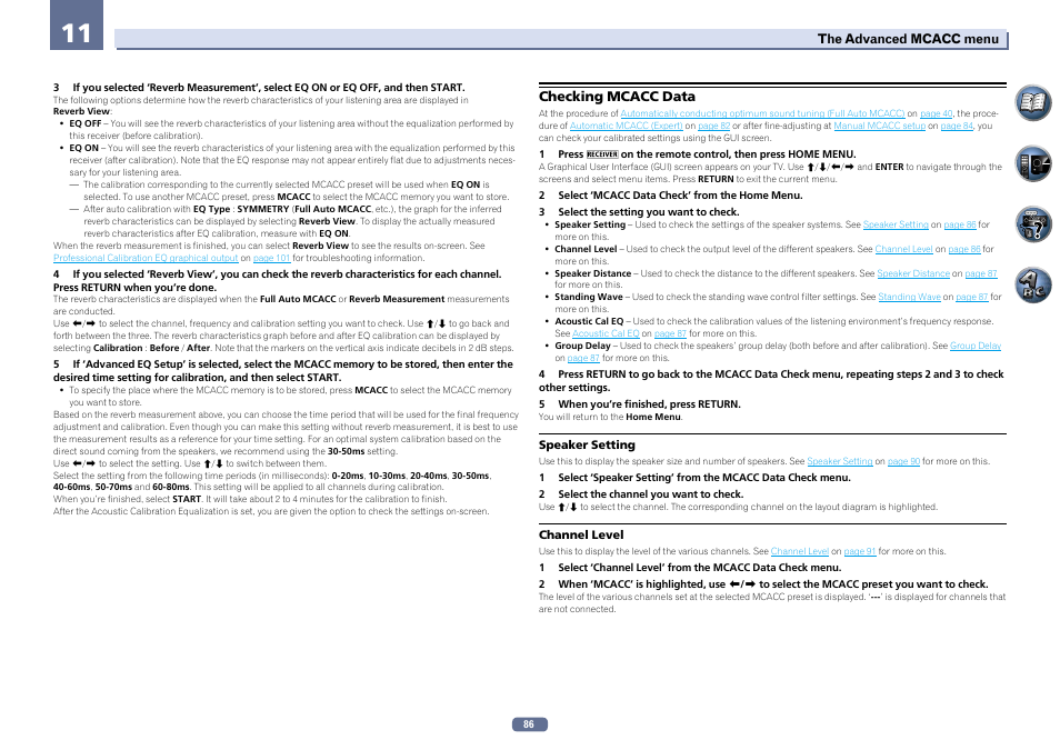 Checking mcacc data | Pioneer SC-LX56-S User Manual | Page 86 / 124