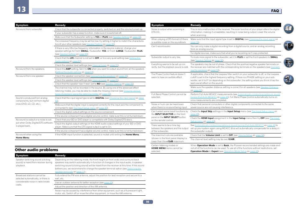 Other audio problems | Pioneer SC-LX56-S User Manual | Page 99 / 124