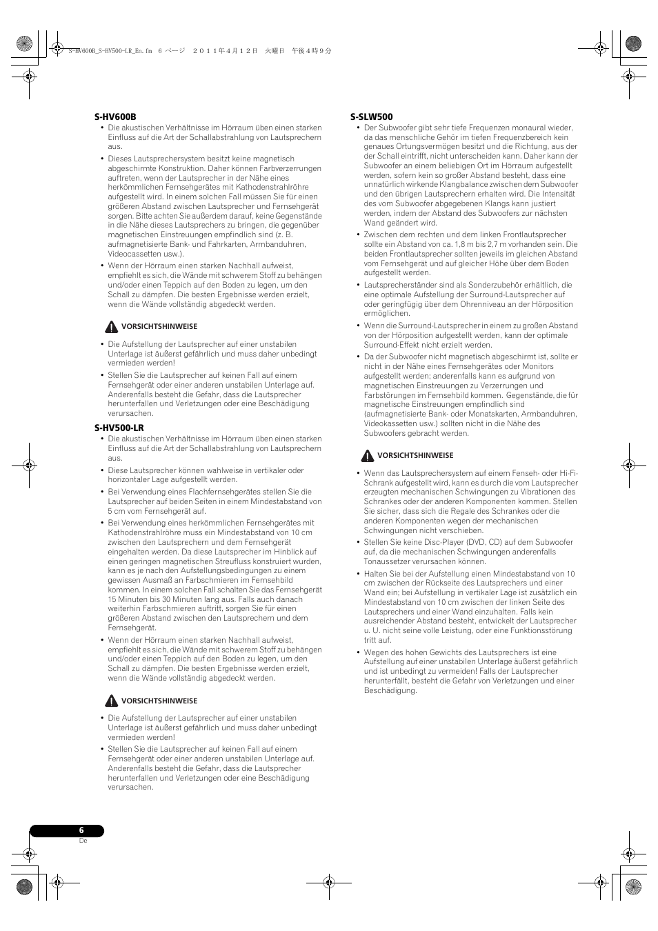 Pioneer HTP-SLH500 User Manual | Page 22 / 108