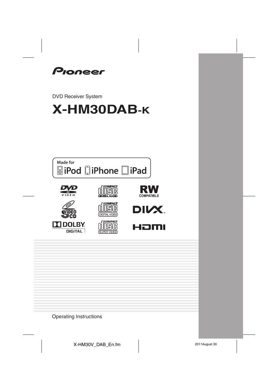 Pioneer X-HM30DAB-K User Manual | 48 pages