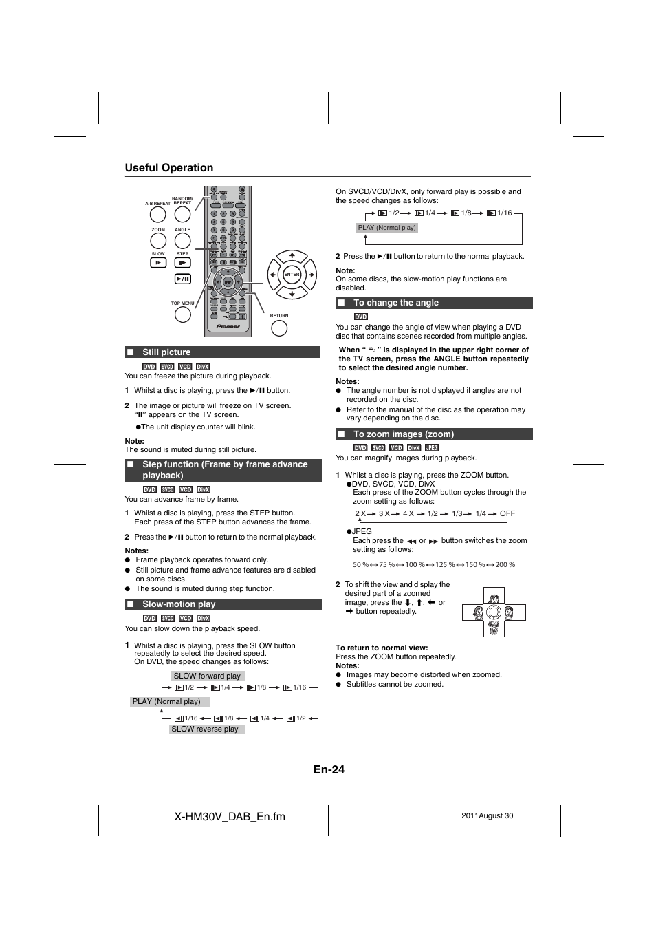 Useful operation - 26, En-24, X-hm30v_dab_en.fm | Useful operation | Pioneer X-HM30DAB-K User Manual | Page 24 / 48