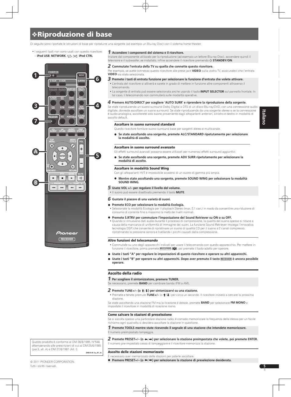 0riproduzione di base | Pioneer VSX-S300 User Manual | Page 17 / 32
