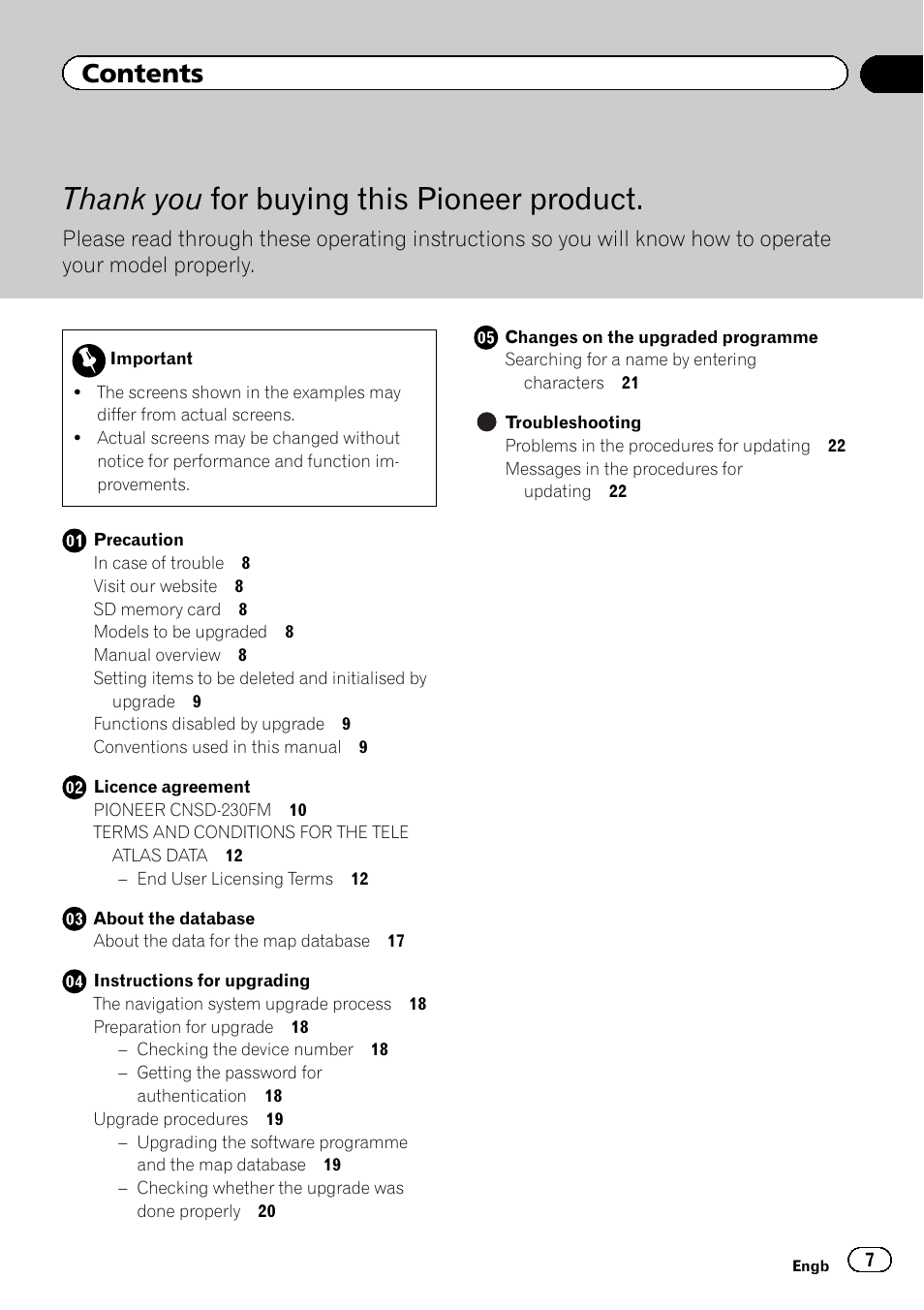 Pioneer CNSD-230FM User Manual | Page 7 / 24