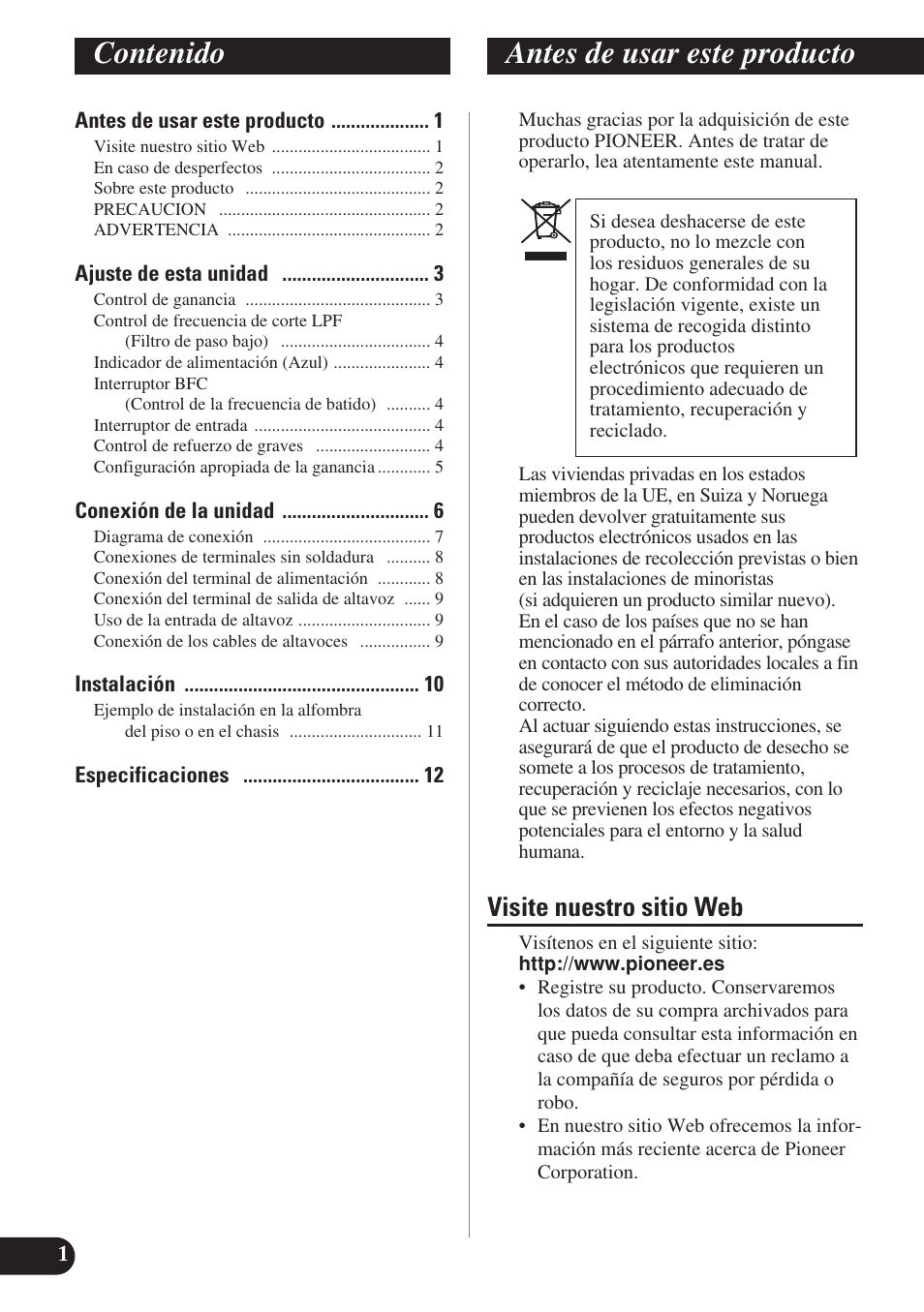 Pioneer GM-D7400M User Manual | Page 14 / 86