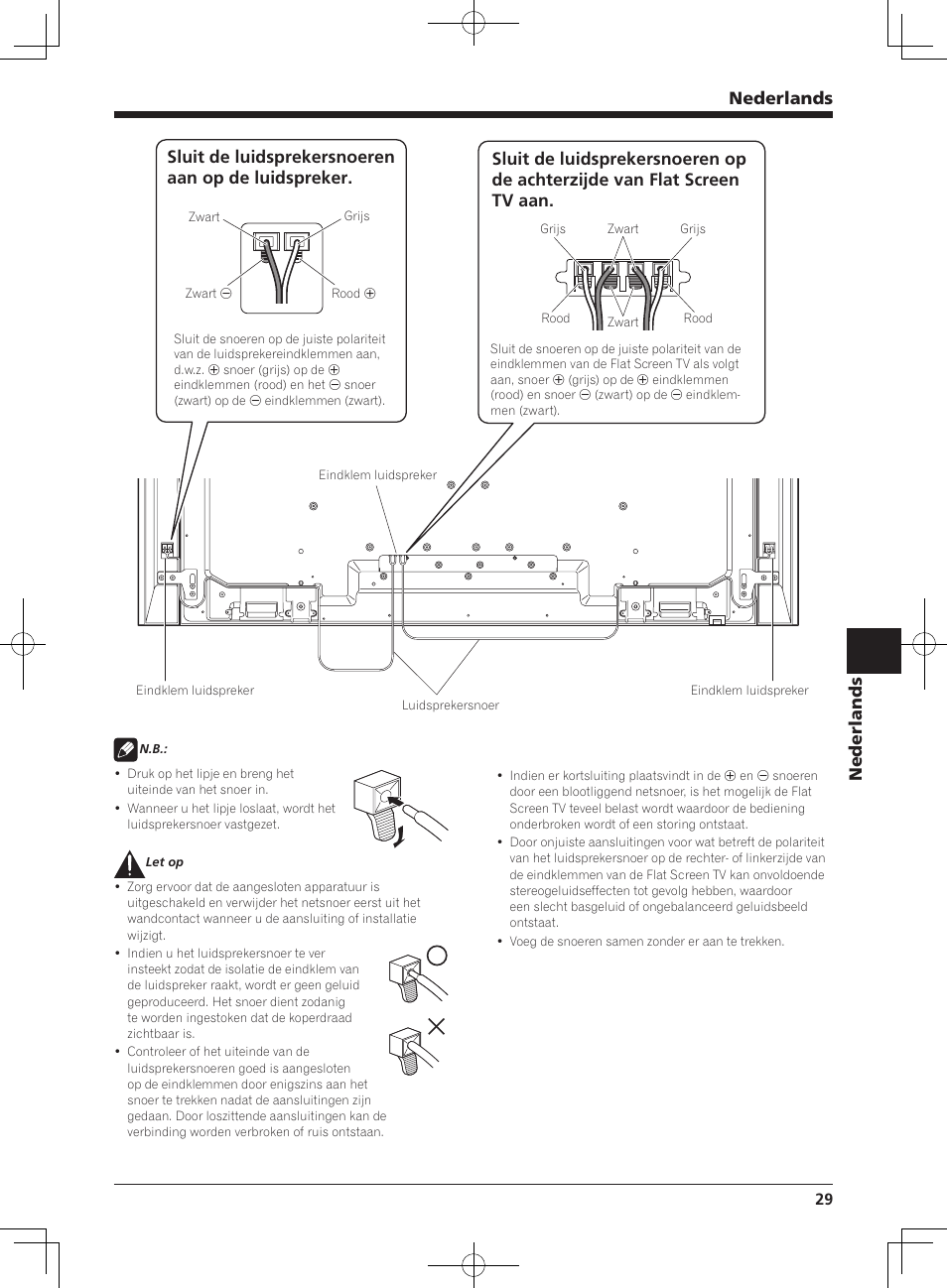 Nederlands, Sluit de luidsprekersnoeren aan op de luidspreker | Pioneer KRP-S01 User Manual | Page 29 / 50