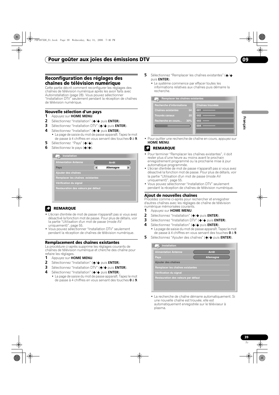 Pour goûter aux joies des émissions dtv 09 | Pioneer PDP-507XD User Manual | Page 111 / 218