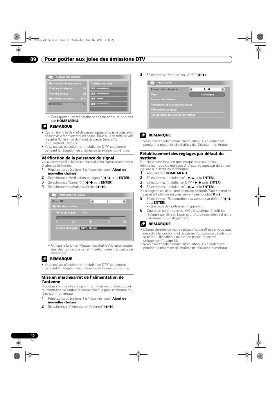 Pour goûter aux joies des émissions dtv 09 | Pioneer PDP-507XD User Manual | Page 112 / 218