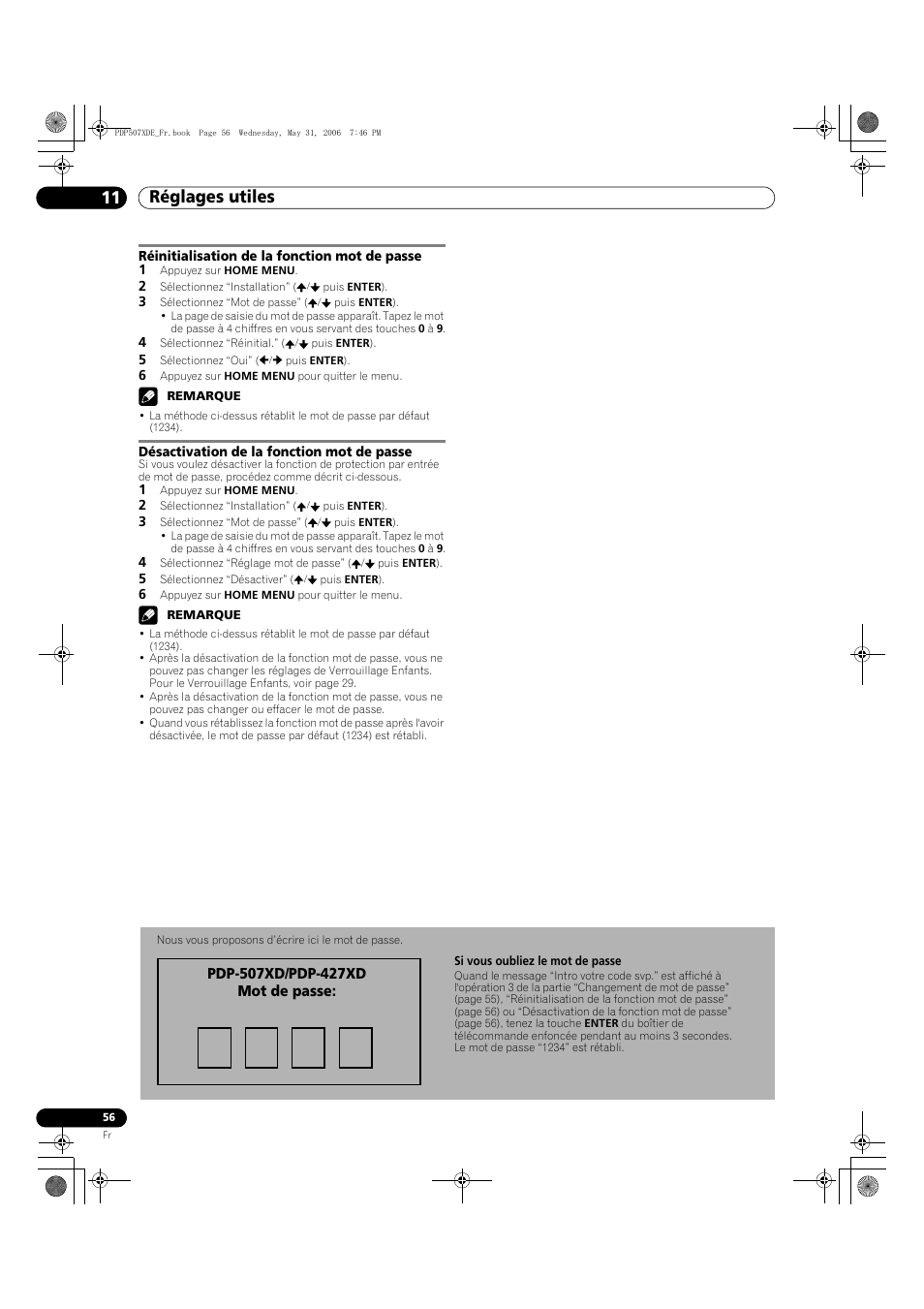 Réglages utiles 11 | Pioneer PDP-507XD User Manual | Page 128 / 218