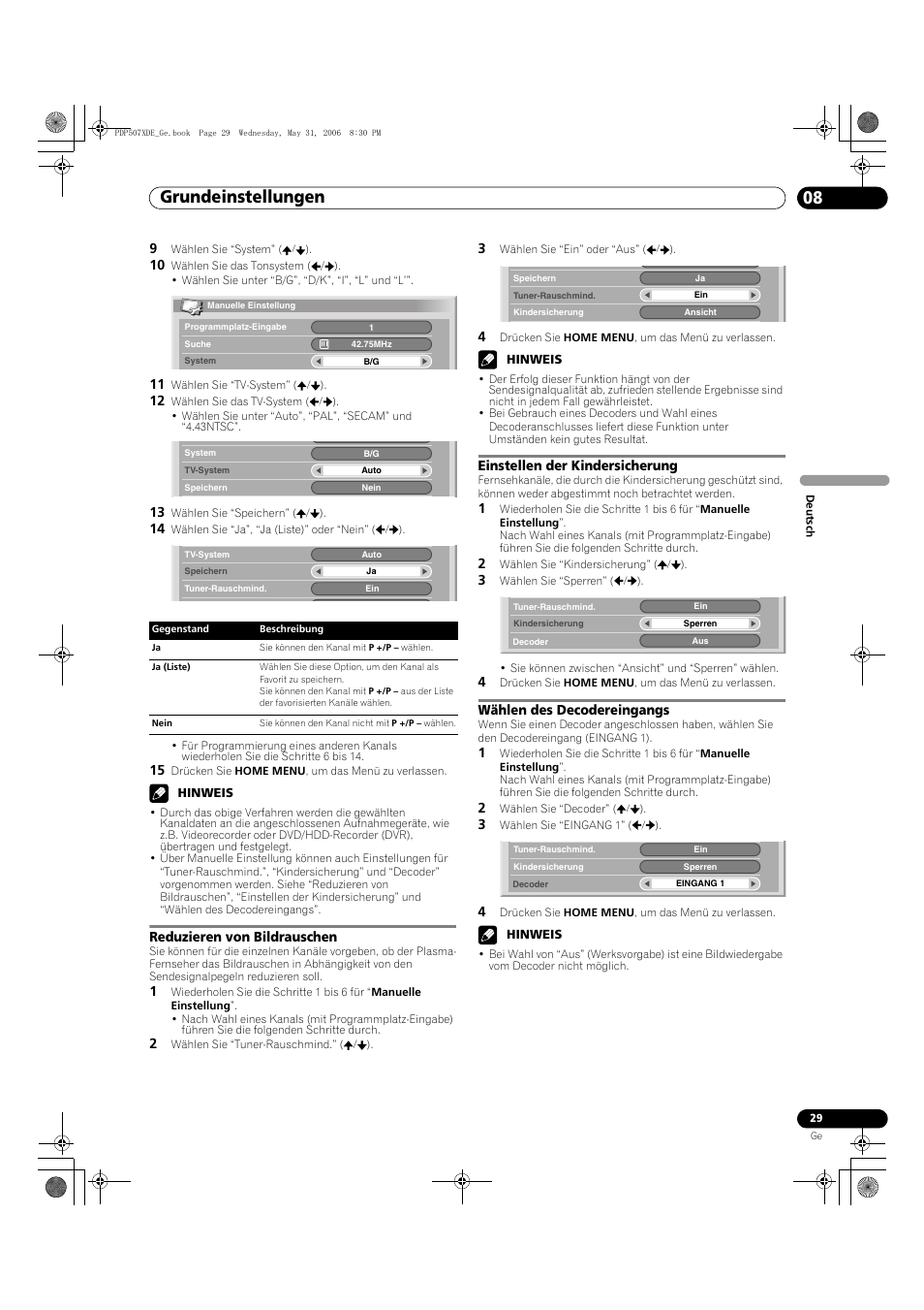 Grundeinstellungen 08 | Pioneer PDP-507XD User Manual | Page 173 / 218