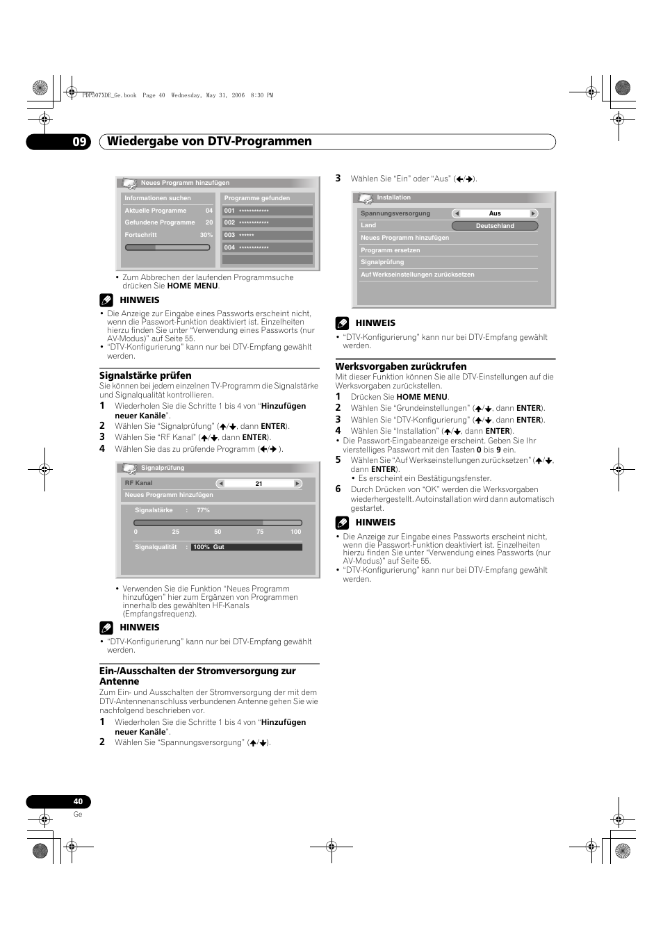 Wiedergabe von dtv-programmen 09 | Pioneer PDP-507XD User Manual | Page 184 / 218