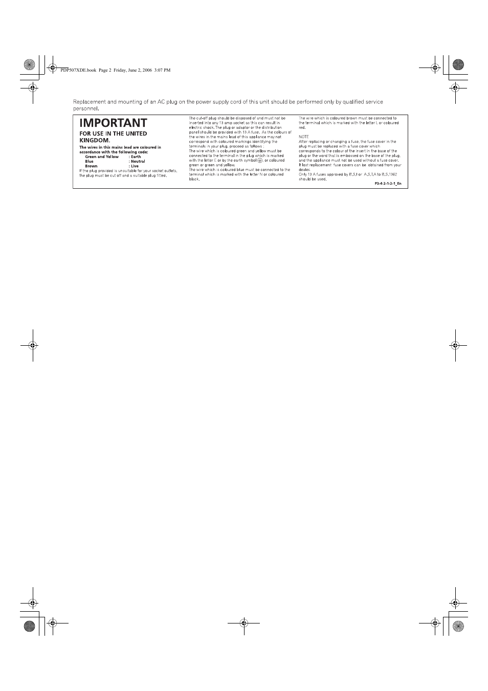 Pioneer PDP-507XD User Manual | Page 2 / 218