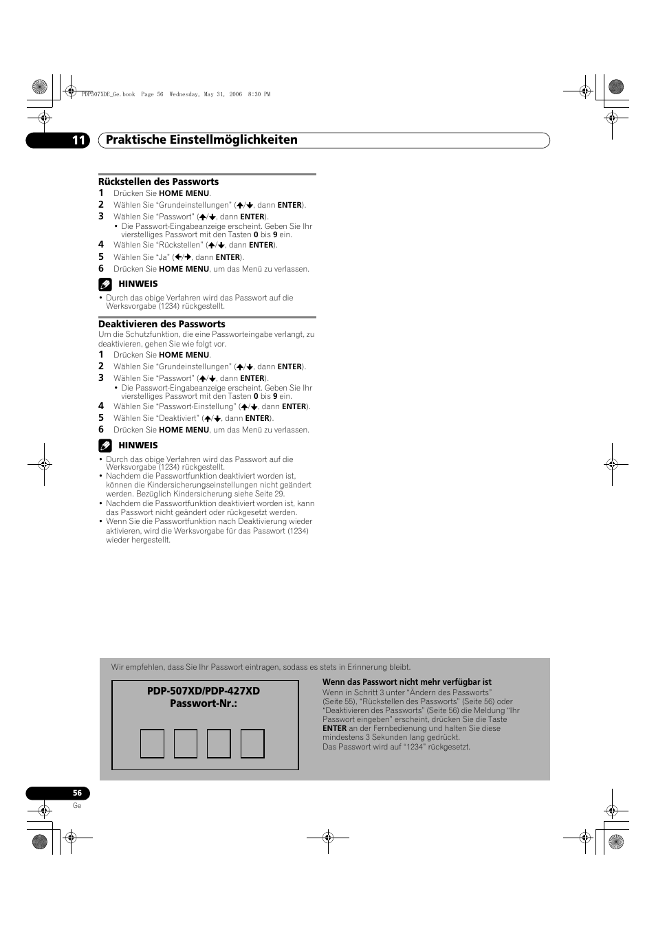 Praktische einstellmöglichkeiten 11 | Pioneer PDP-507XD User Manual | Page 200 / 218