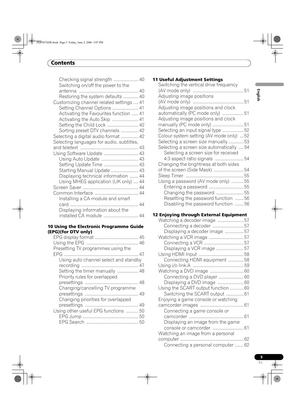 Pioneer PDP-507XD User Manual | Page 5 / 218