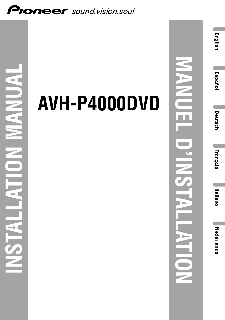 Pioneer AVH-P4000DVD User Manual | 74 pages