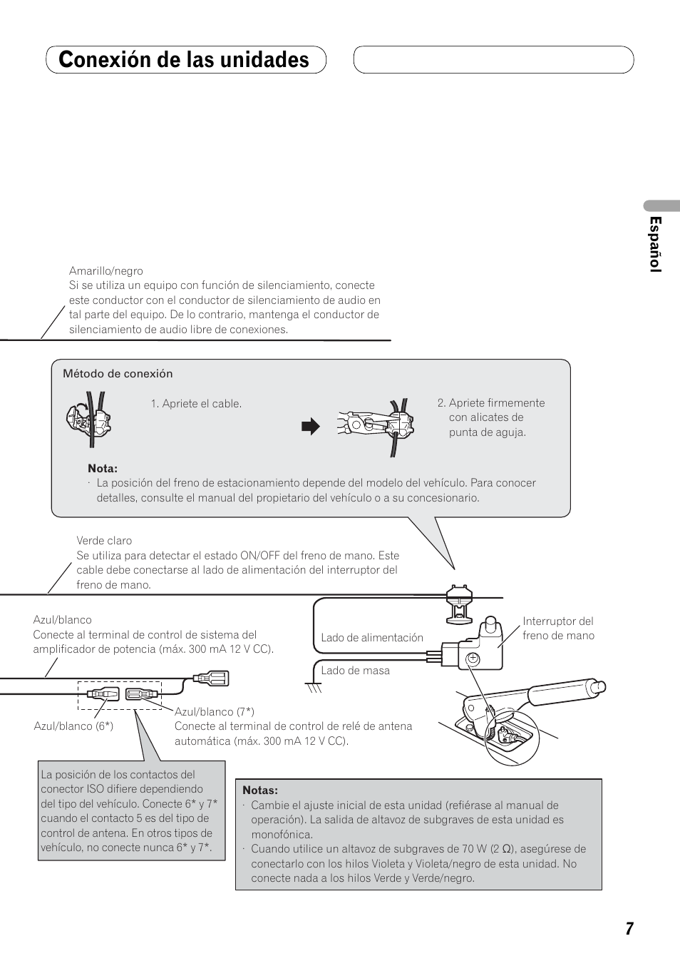 Conexión de las unidades, Español | Pioneer AVH-P4000DVD User Manual | Page 19 / 74