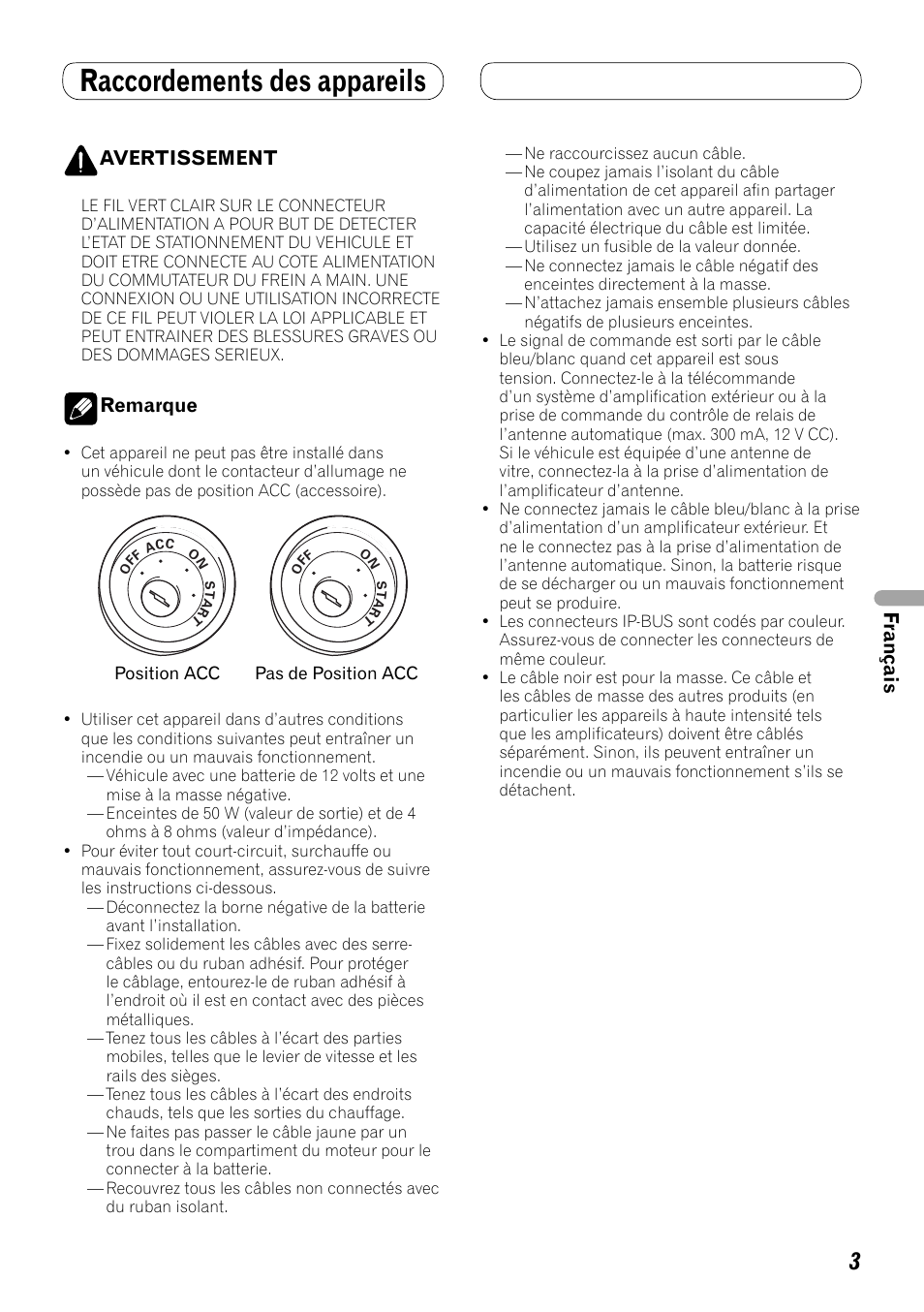 Raccordements des appareils | Pioneer AVH-P4000DVD User Manual | Page 39 / 74