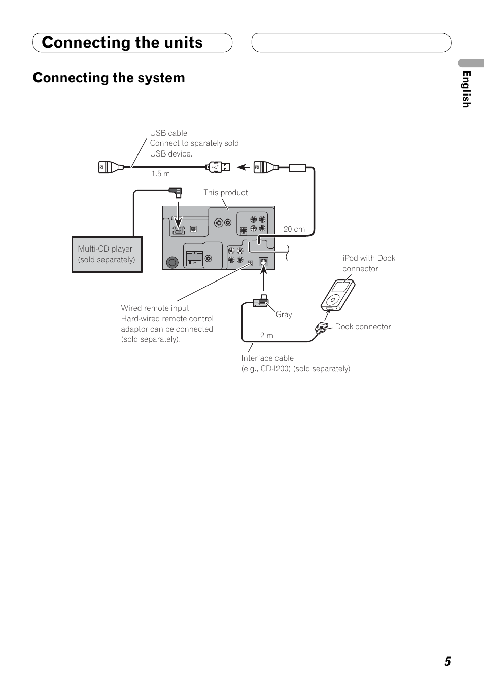 Connecting the system, Connecting the units | Pioneer AVH-P4000DVD User Manual | Page 5 / 74