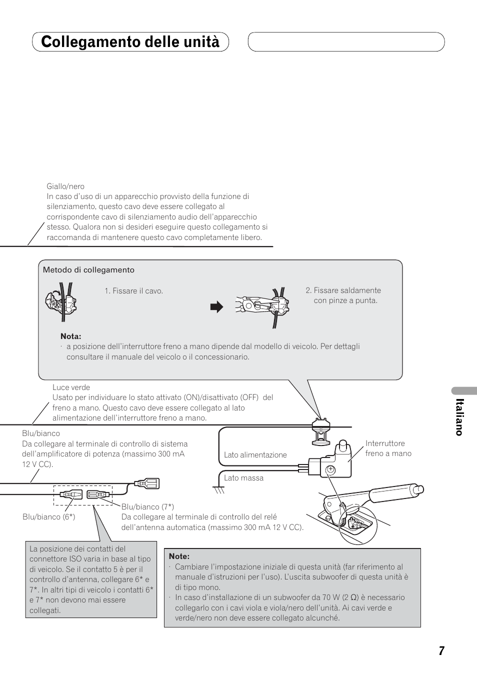 Collegamento delle unità, Italiano | Pioneer AVH-P4000DVD User Manual | Page 55 / 74