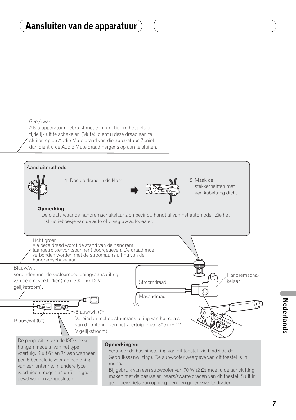 Aansluiten van de apparatuur, Nederlands | Pioneer AVH-P4000DVD User Manual | Page 67 / 74