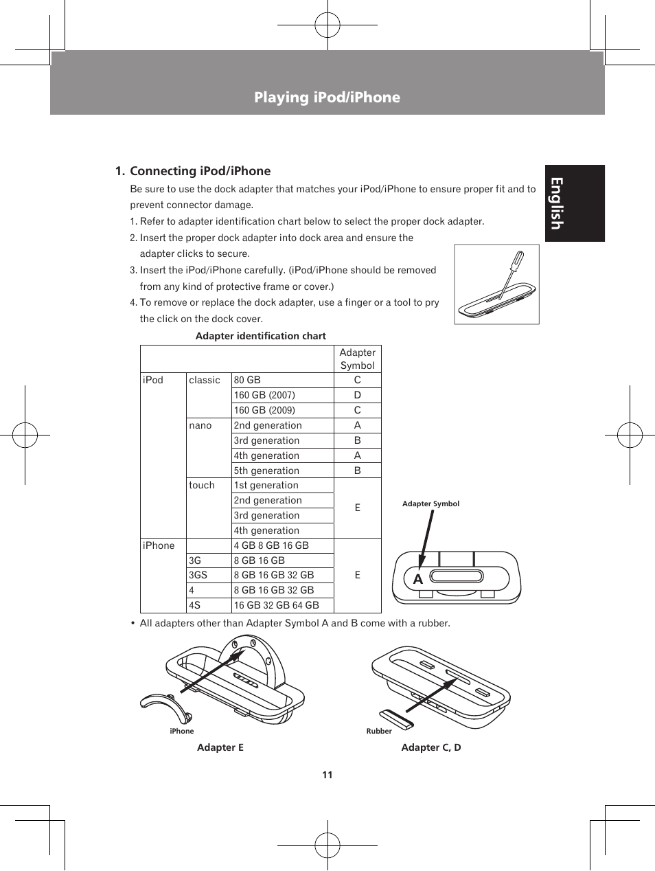 Playing ipod/iphone, Connecting ipod/iphone, X-ds301 unit | Pioneer X-DS301-K User Manual | Page 11 / 116