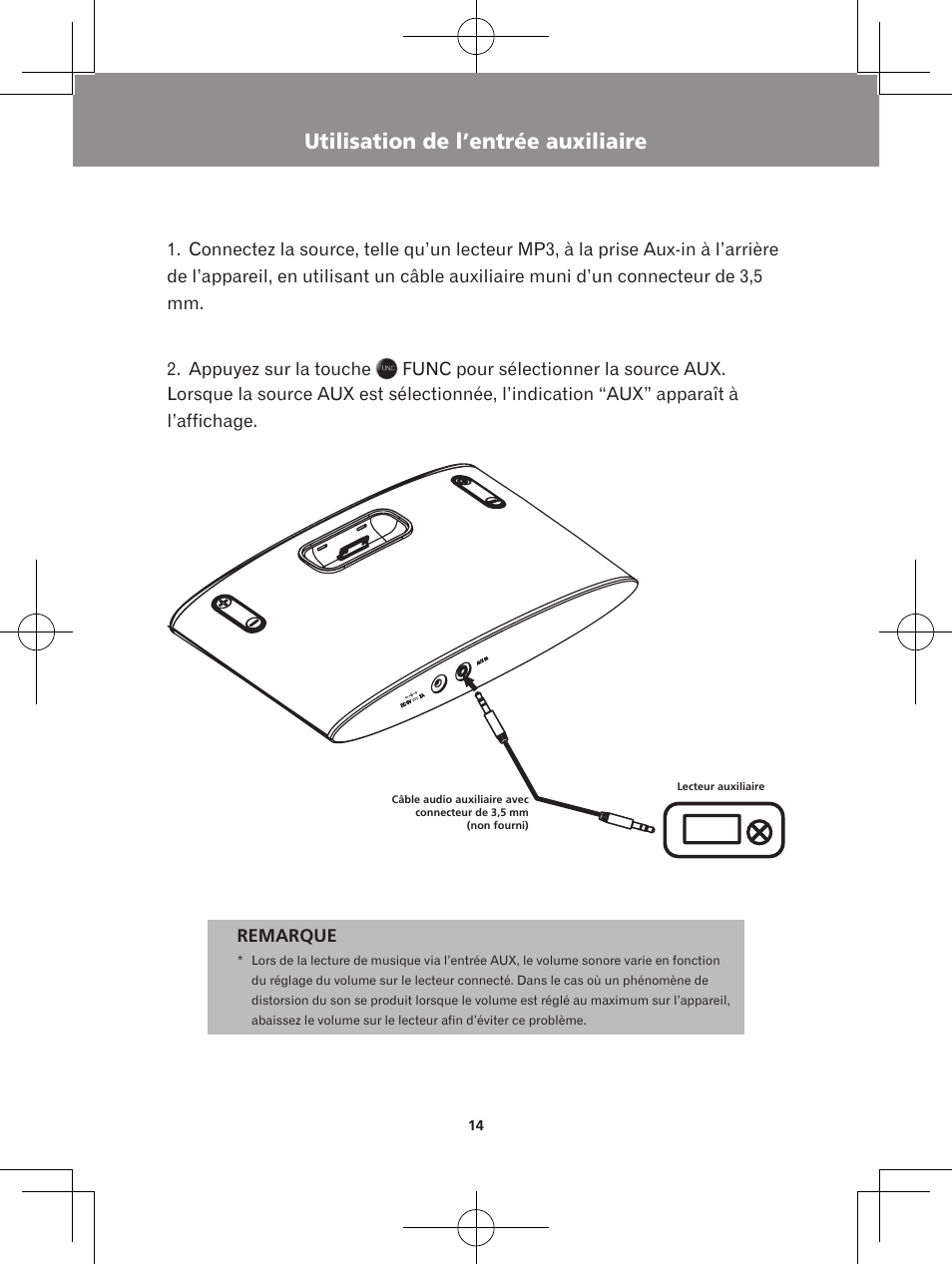 Utilisation de l’entrée auxiliaire, Utilisation de l’alarme | Pioneer X-DS301-K User Manual | Page 30 / 116