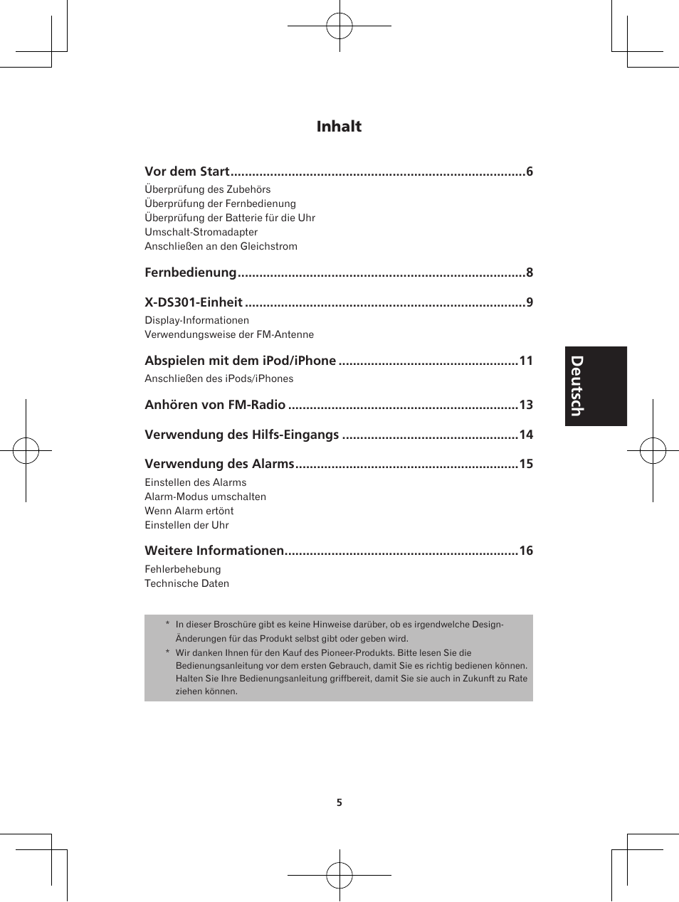 Lautsprecher-dockingstation mit weckfunktion, Bedienungsanleitung | Pioneer X-DS301-K User Manual | Page 37 / 116