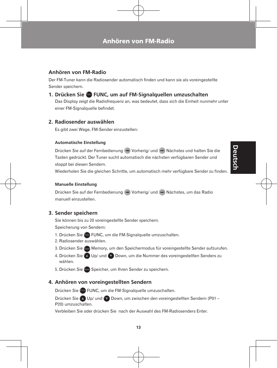 Anhören von fm-radio, Abspielen mit dem ipod/iphone | Pioneer X-DS301-K User Manual | Page 45 / 116