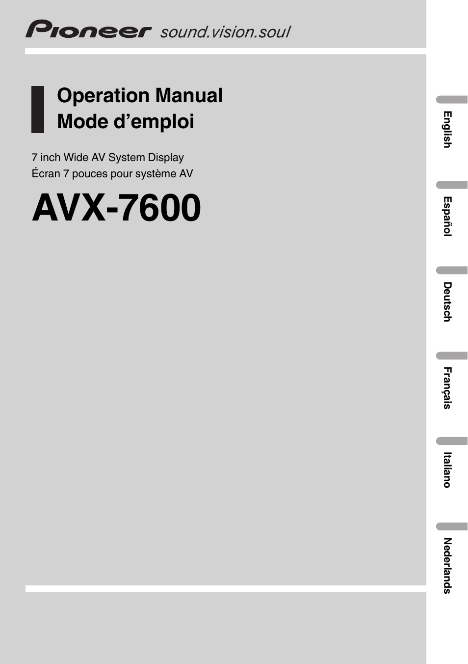 Pioneer AVX-7600 User Manual | 120 pages