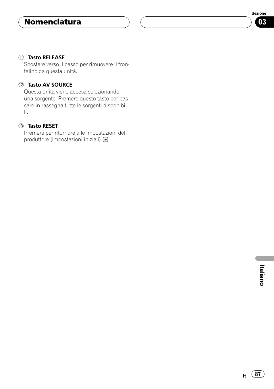 Nomenclatura | Pioneer AVX-7600 User Manual | Page 87 / 120