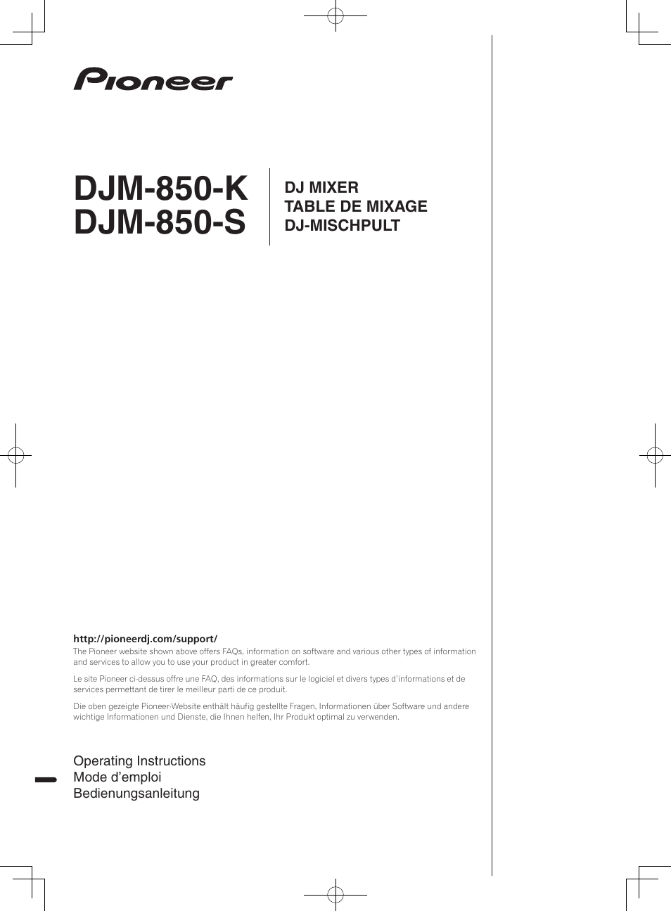 Pioneer DJM-850-S User Manual | 84 pages