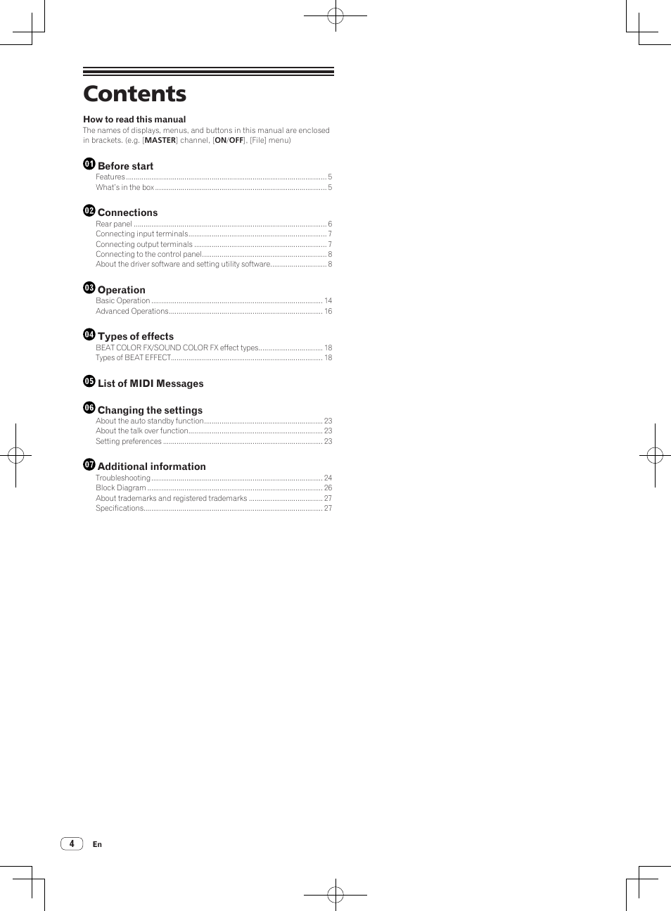 Pioneer DJM-850-S User Manual | Page 4 / 84