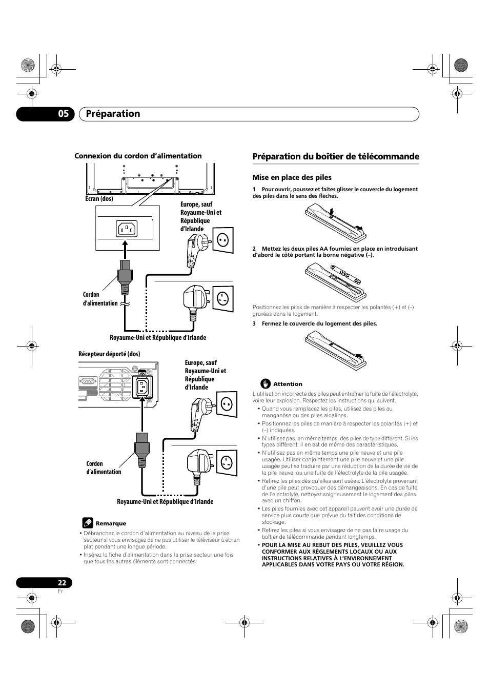 Préparation du boîtier de télécommande, Préparation 05 | Pioneer KRP-600A User Manual | Page 146 / 345