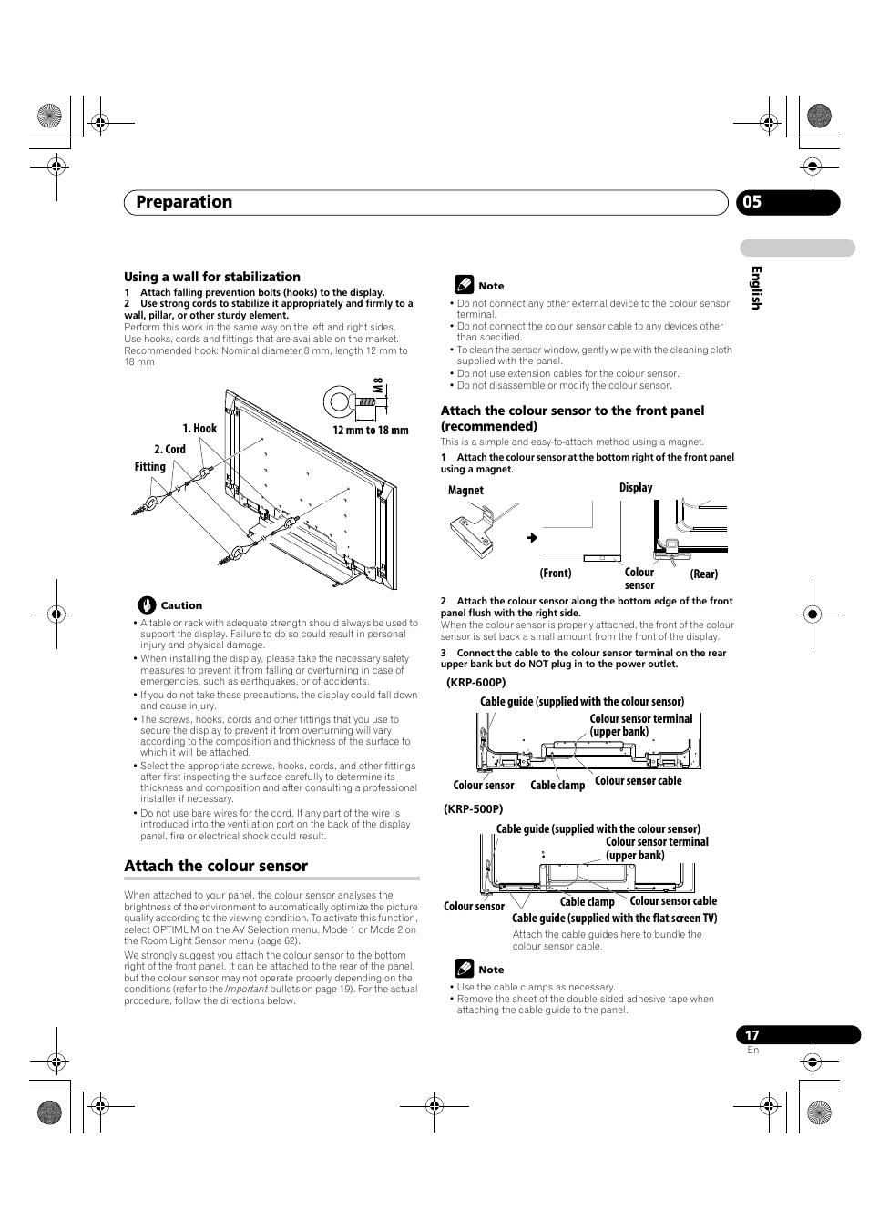 Attach the colour sensor, Preparation 05 | Pioneer KRP-600A User Manual | Page 17 / 345