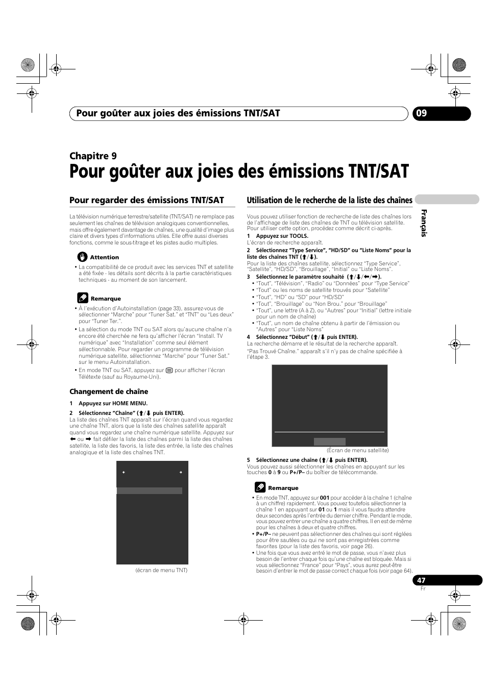 09 pour goûter aux joies des émissions, Tnt/sat, Pour goûter aux joies des émissions tnt/sat | Pour goûter aux joies des émissions tnt/sat 09, Chapitre 9, Pour regarder des émissions tnt/sat | Pioneer KRP-600A User Manual | Page 171 / 345