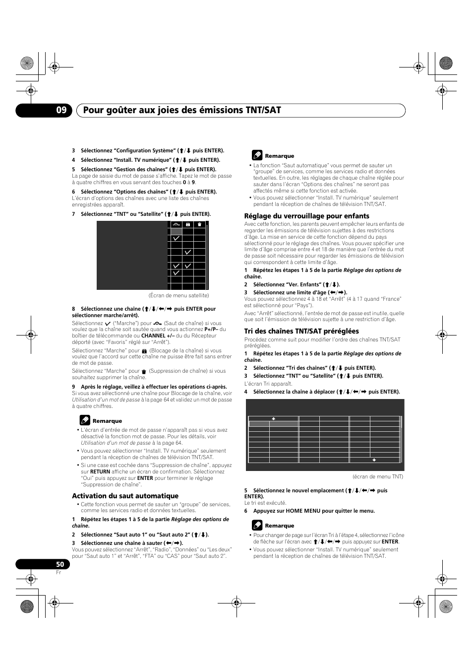 À 50, Pour goûter aux joies des émissions tnt/sat 09 | Pioneer KRP-600A User Manual | Page 174 / 345
