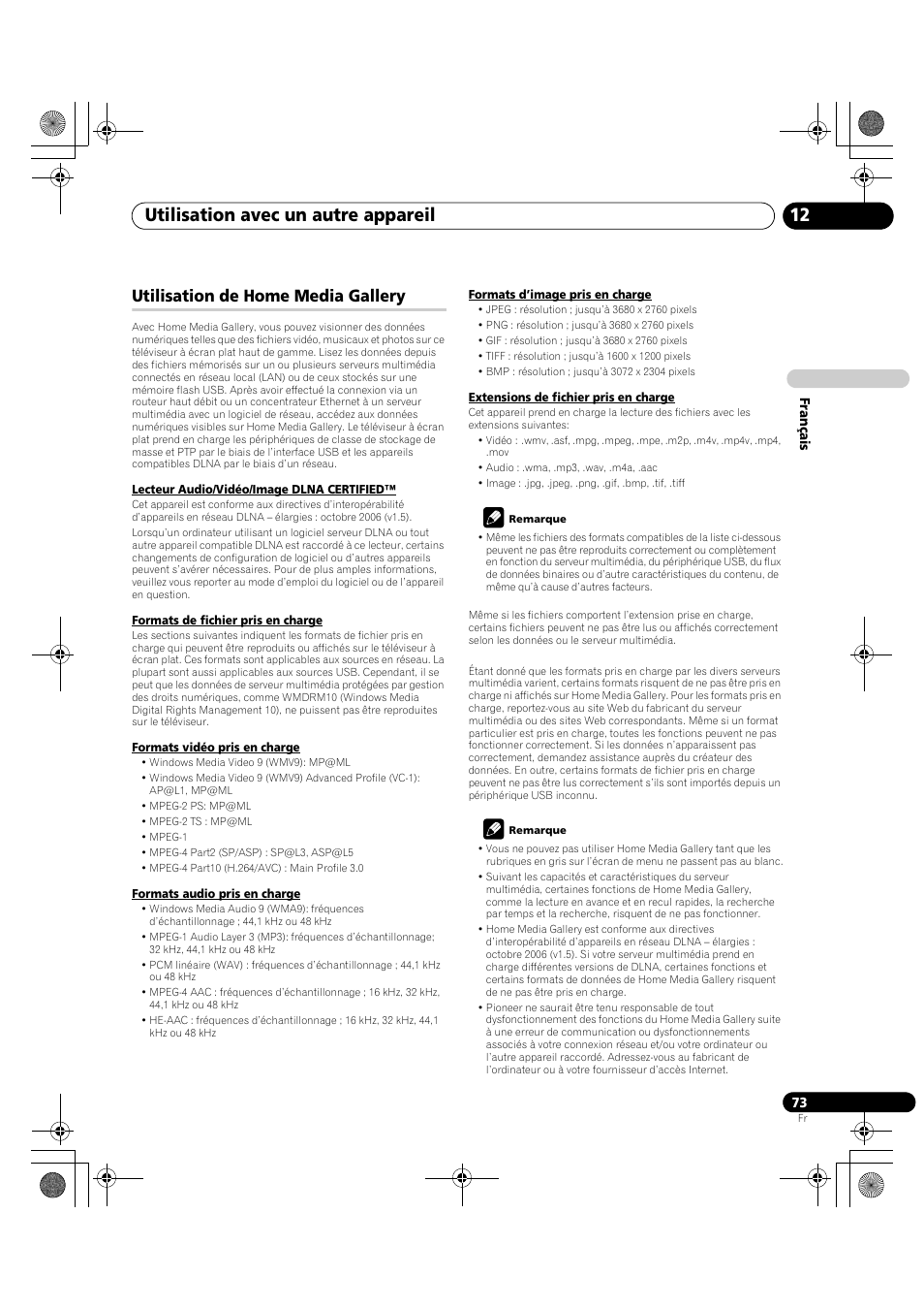 Utilisation de home media gallery, Utilisation avec un autre appareil 12 | Pioneer KRP-600A User Manual | Page 197 / 345