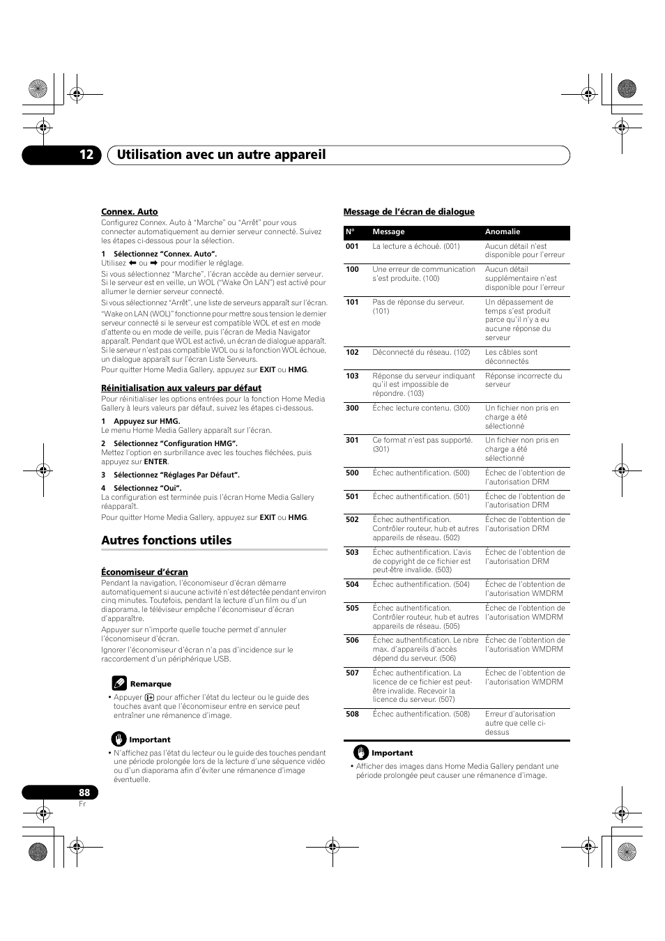 Autres fonctions utiles, Utilisation avec un autre appareil 12 | Pioneer KRP-600A User Manual | Page 212 / 345