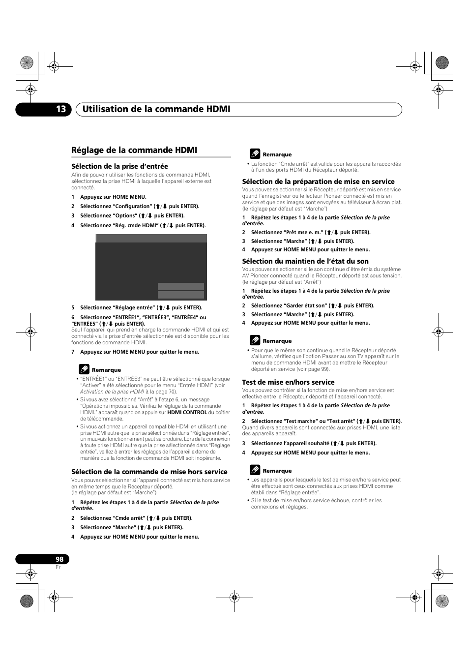Réglage de la commande hdmi, Utilisation de la commande hdmi 13 | Pioneer KRP-600A User Manual | Page 222 / 345