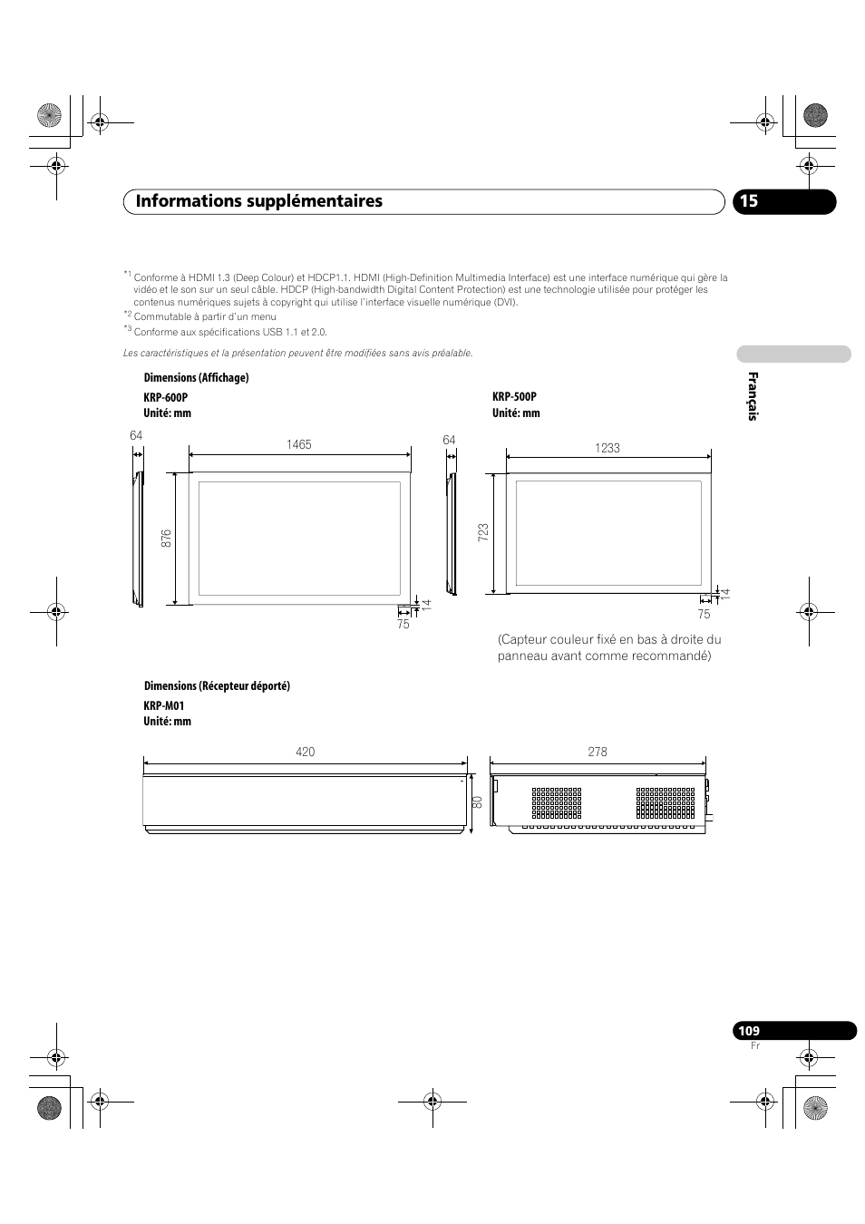 Informations supplémentaires 15 | Pioneer KRP-600A User Manual | Page 233 / 345