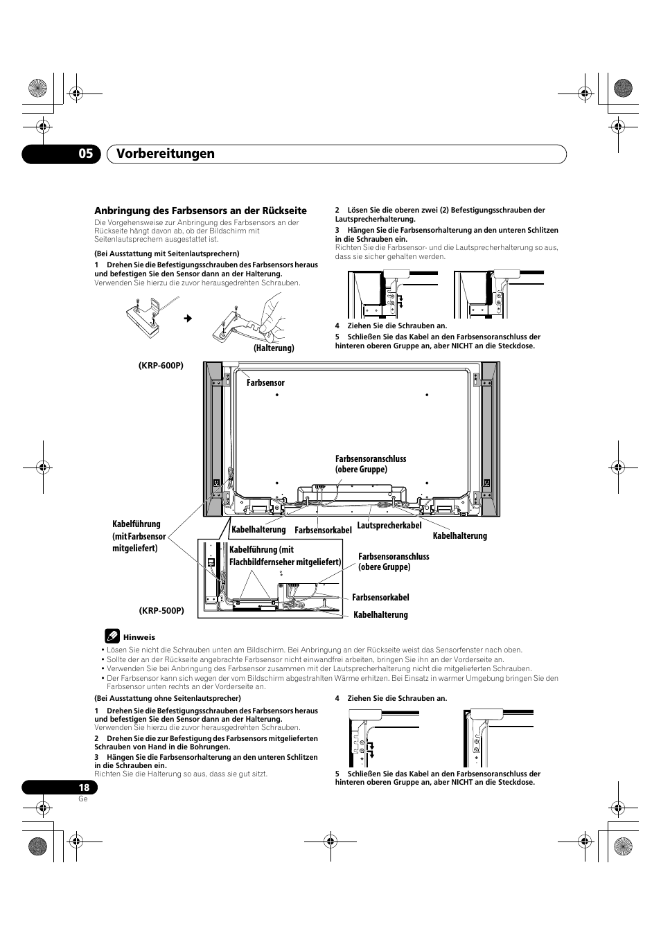 Vorbereitungen 05 | Pioneer KRP-600A User Manual | Page 252 / 345