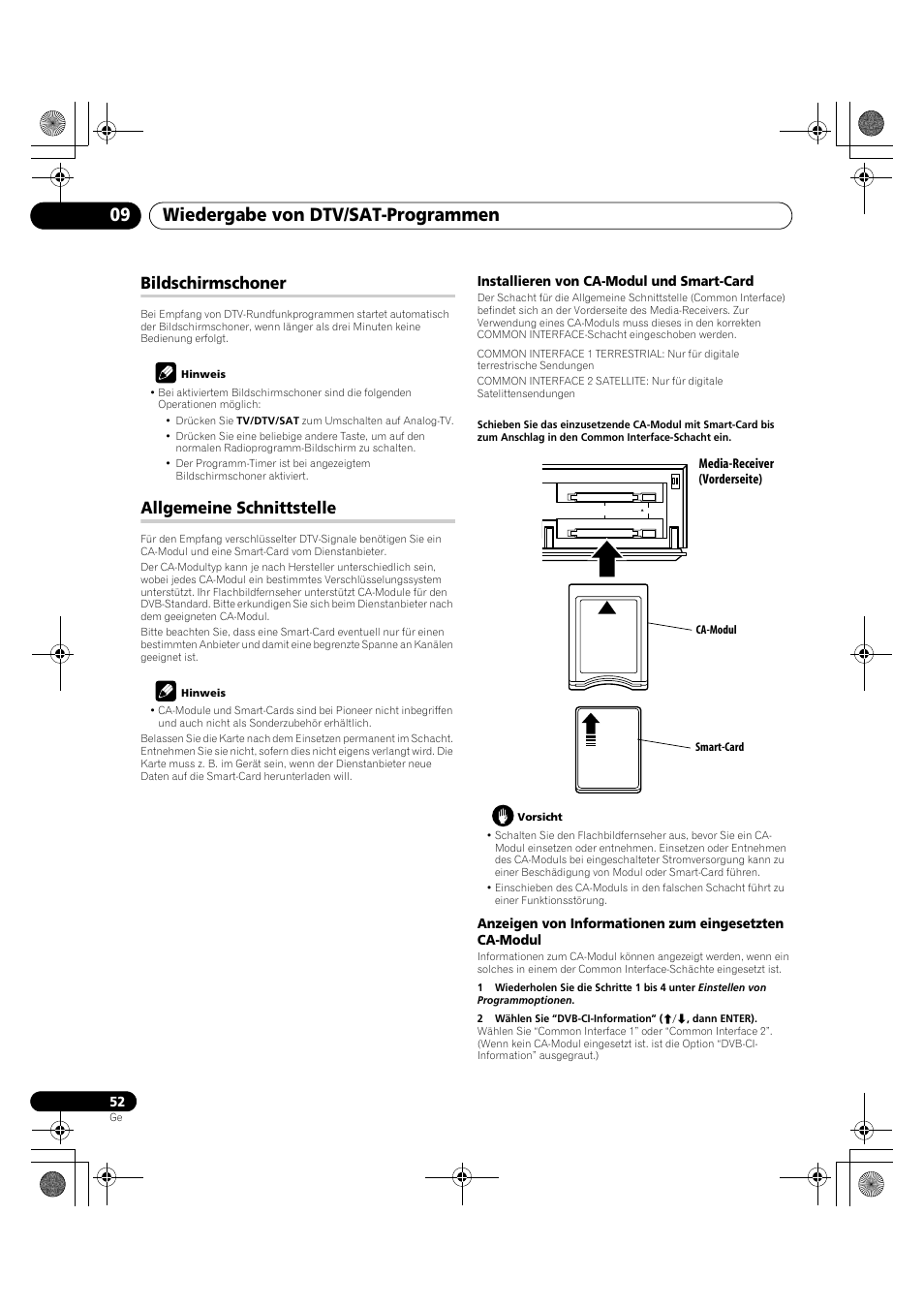 Bildschirmschoner allgemeine schnittstelle, Wiedergabe von dtv/sat-programmen 09, Bildschirmschoner | Allgemeine schnittstelle | Pioneer KRP-600A User Manual | Page 286 / 345