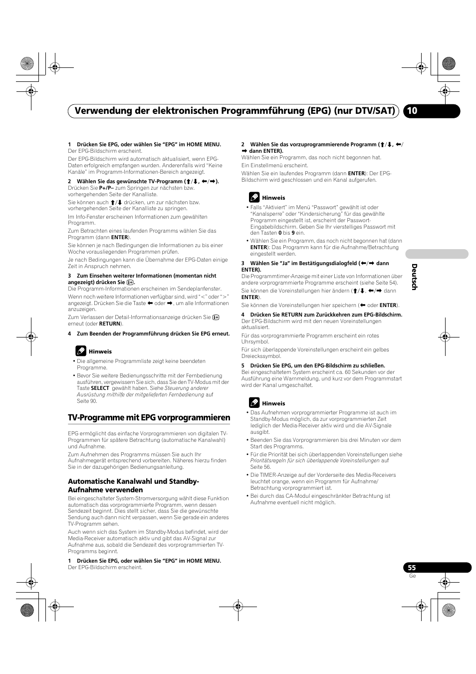 Tv-programme mit epg vorprogrammieren | Pioneer KRP-600A User Manual | Page 289 / 345