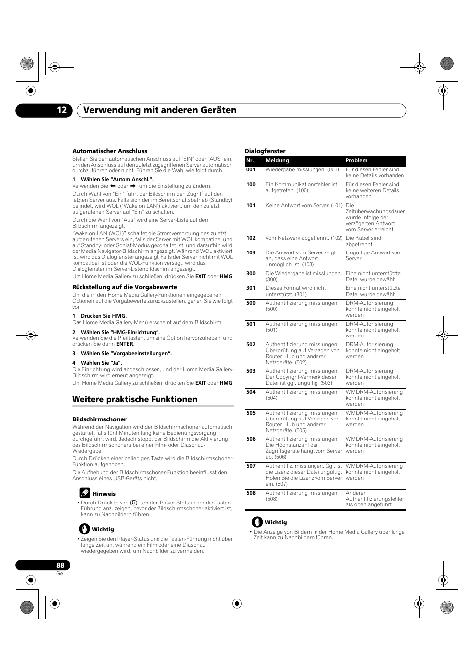 Weitere praktische funktionen, Verwendung mit anderen geräten 12 | Pioneer KRP-600A User Manual | Page 322 / 345