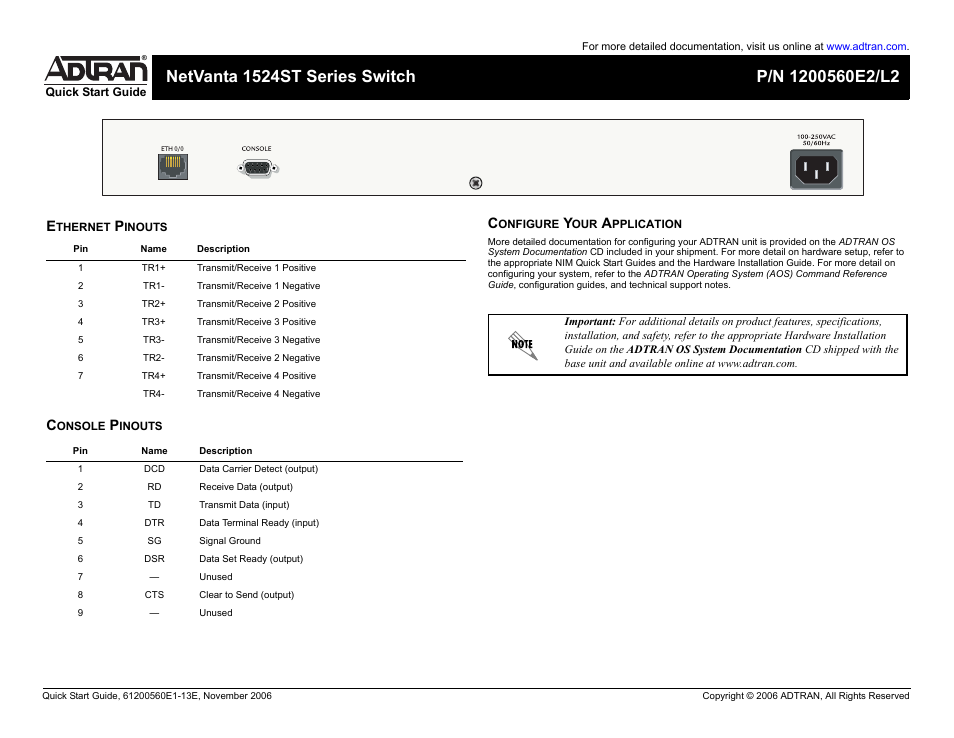 ADTRAN 1524ST Series User Manual | Page 2 / 2