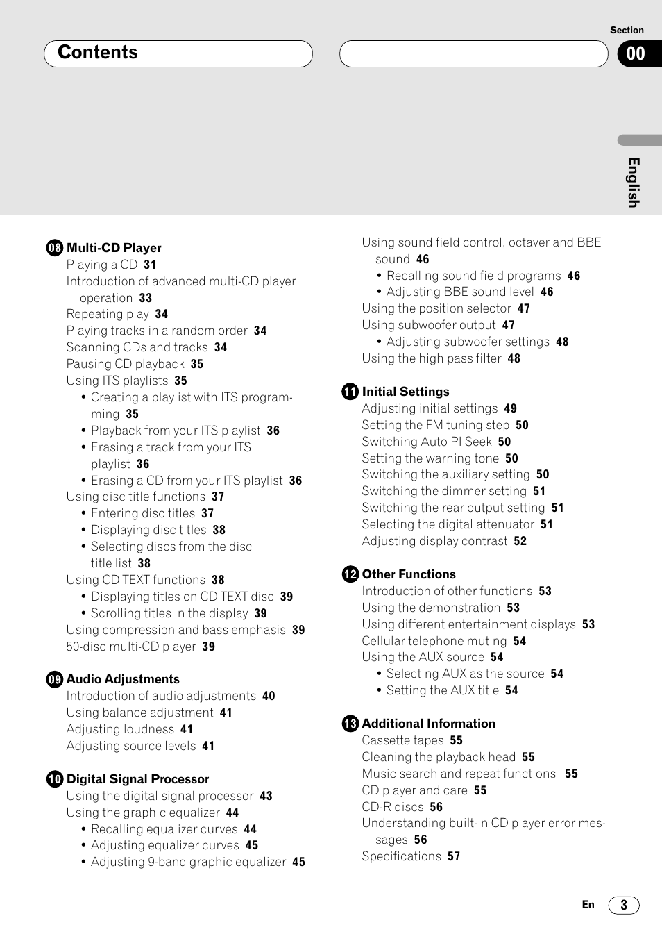 Pioneer FH-P4000R User Manual | Page 3 / 172