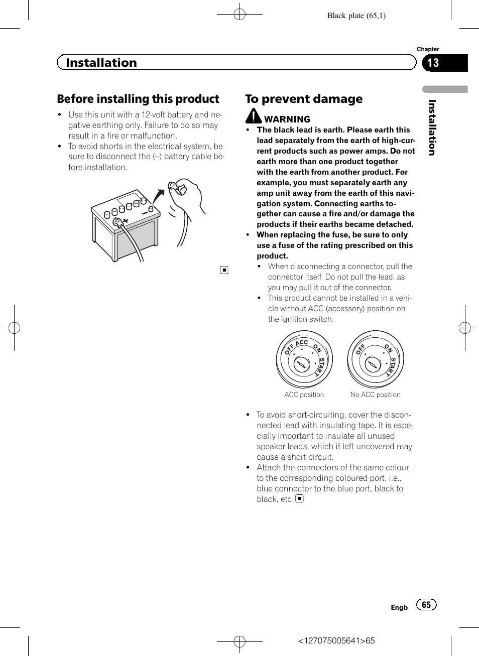 Before installing this product, To prevent damage, Installation | Pioneer AVIC-F160 User Manual | Page 65 / 76