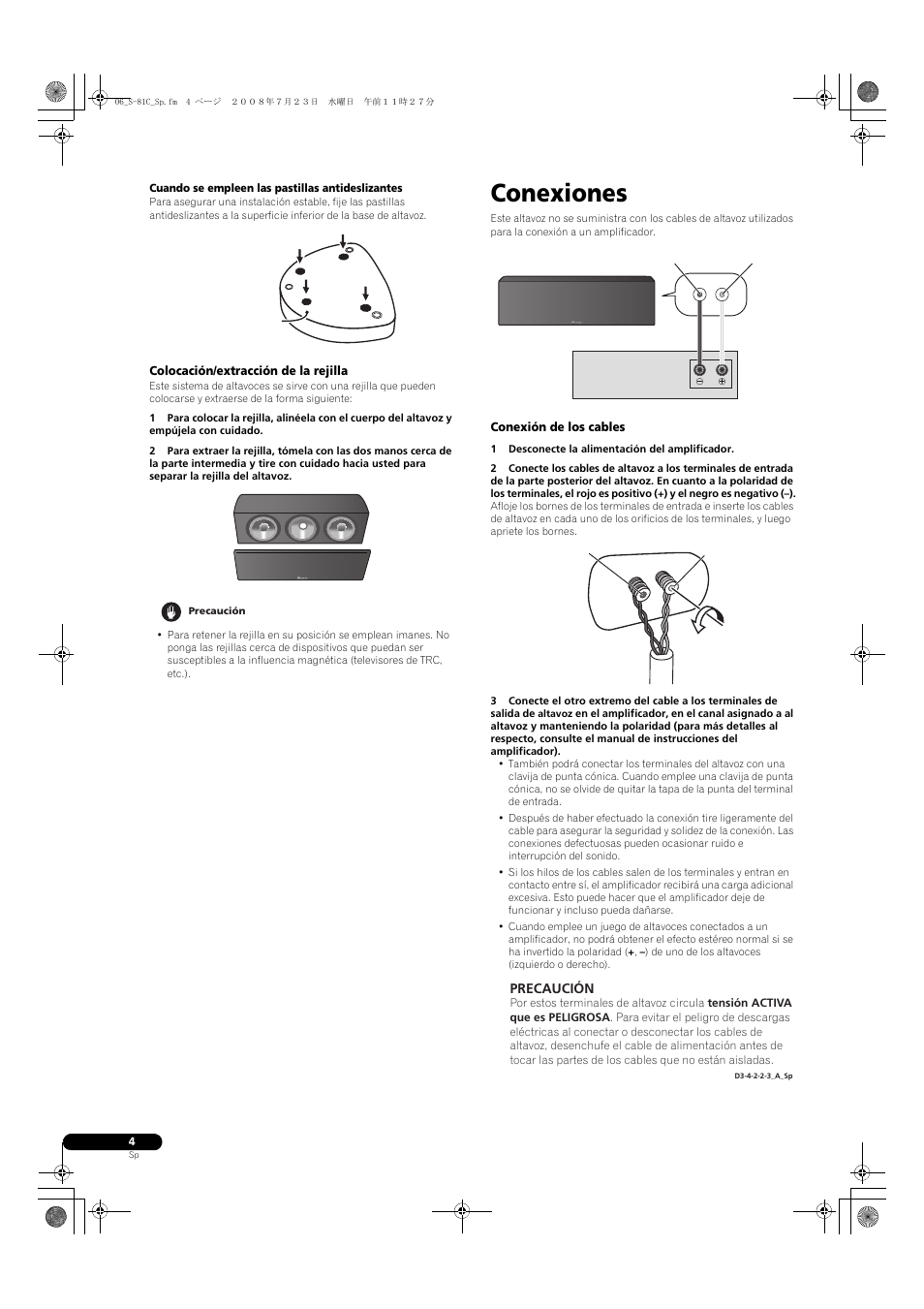 Conexiones | Pioneer S-81C-QL User Manual | Page 24 / 56