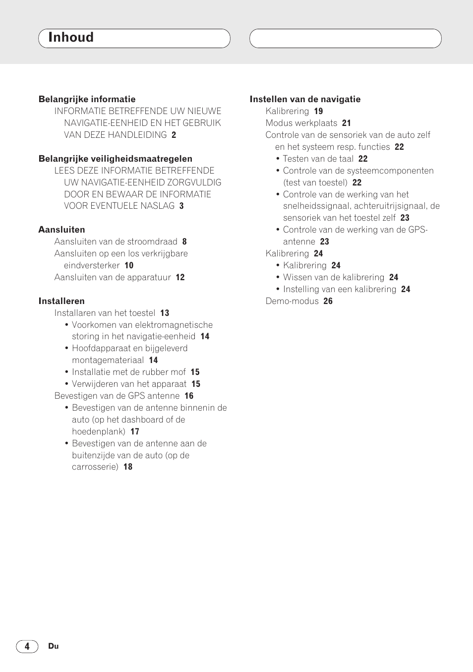 Inhoud | Pioneer ANH-P9R-BK User Manual | Page 134 / 160
