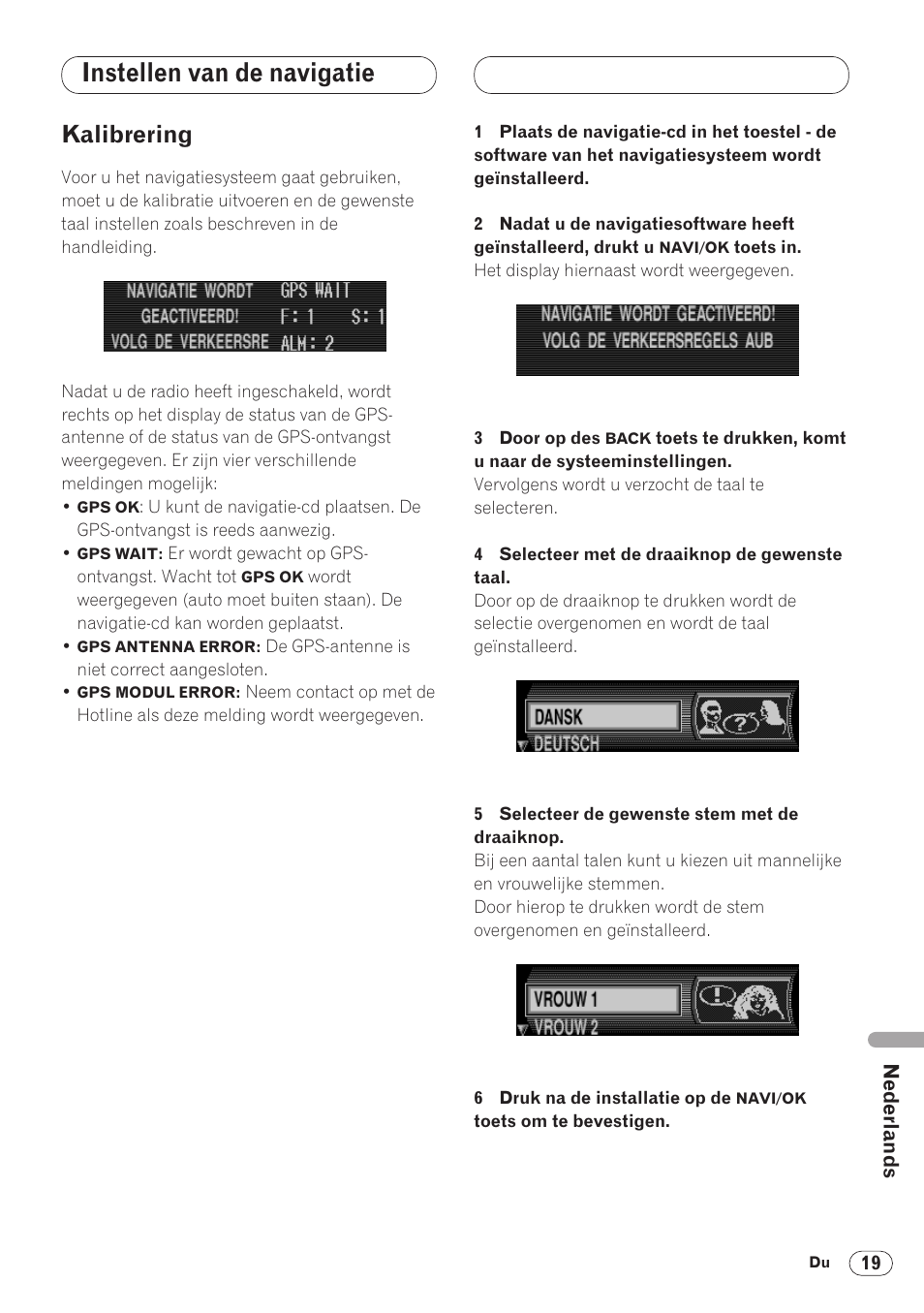 Instellen van de navigatie, Kalibrering 19, Kalibrering | Pioneer ANH-P9R-BK User Manual | Page 149 / 160