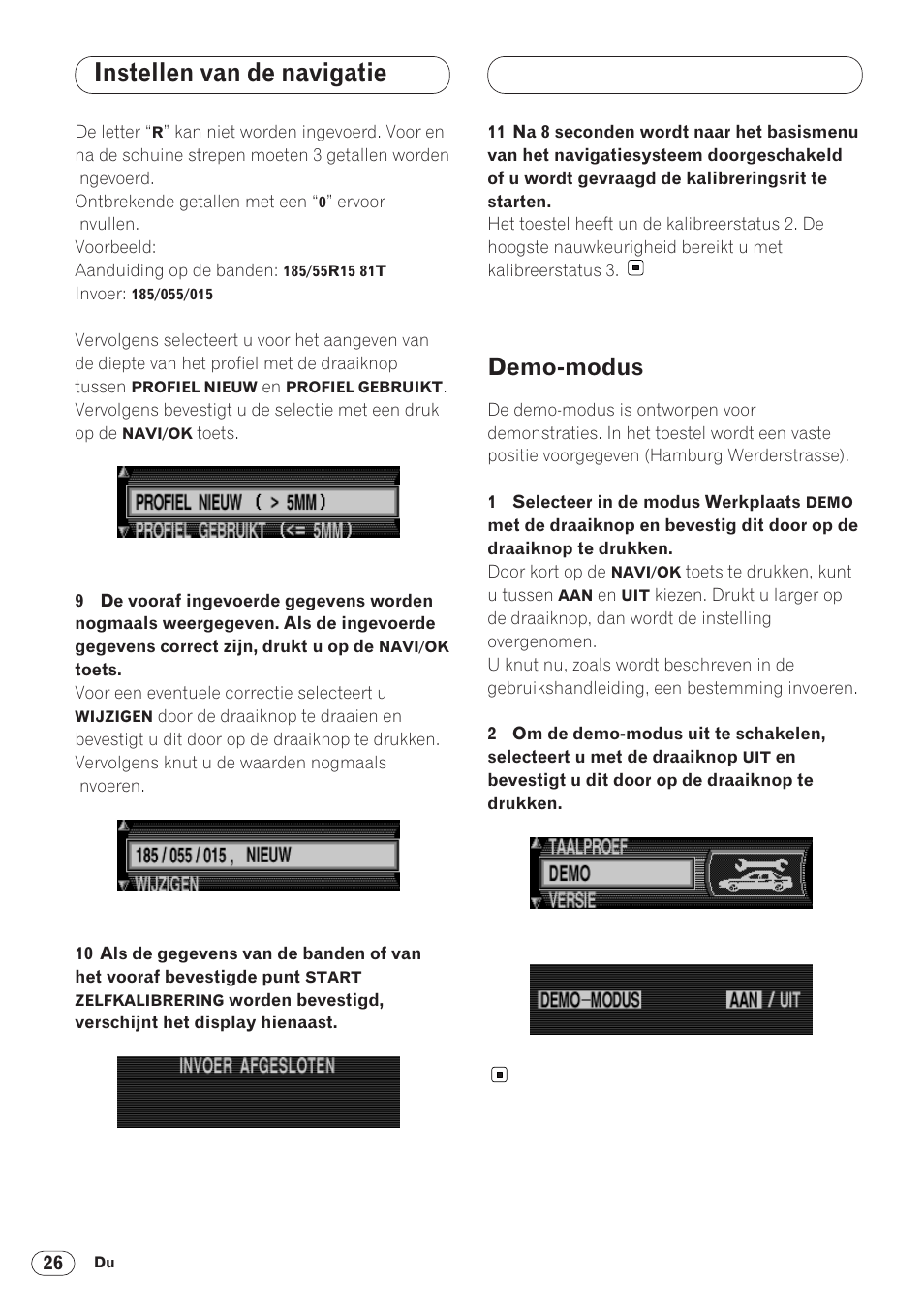 Demo-modus 26, Instellen van de navigatie, Demo-modus | Pioneer ANH-P9R-BK User Manual | Page 156 / 160